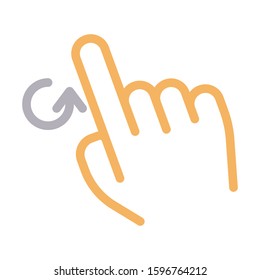 rotate vector color line icon 