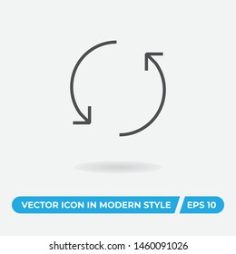 Rotate vector icon, simple rotate sign.