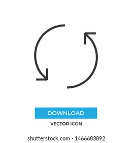 Rotate vector icon, simple rotate sign.