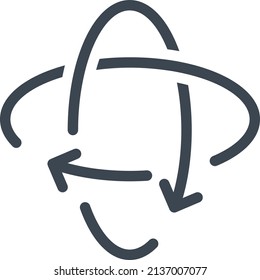 rotate Vector illustration on a transparent background. Premium quality symbols. Stroke vector icon for concept and graphic design.