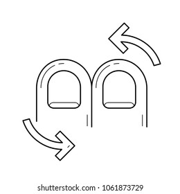 Rotar el icono de línea vectorial aislado en fondo blanco. Rotar el icono de línea para infografía, sitio web o aplicación.
