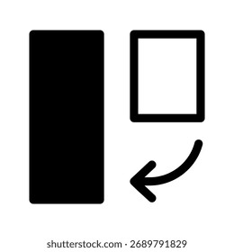 Ilustración de diseño de símbolo de Vector de ícono de Vertical giratoria
