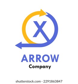 Rotar la plantilla de logotipo del vector de letra x. Este logotipo adecuado para el sistema, el proceso,