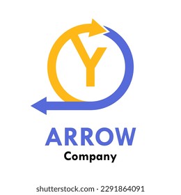 Girar y letra plantilla de logotipo vectorial. Este logotipo adecuado para el sistema, el proceso,