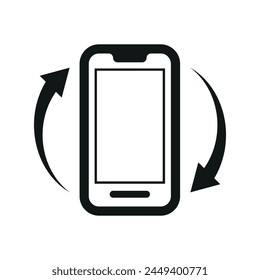 Gira el ícono de Vector de la pantalla del teléfono negro
