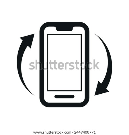 Rotate your phone display vector icon black