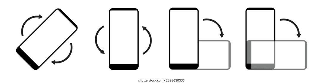 rotate your phone illustration icon black and white