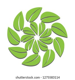 Rotated Leaf or leaf swirl for your logo design. Nature logo template. Vector illustration.