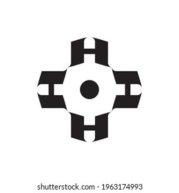 Rotated letter H logo design vector