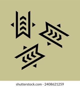 rotated letter "M" monogram vector design for ceramic design purposes or brand logo on faded green background