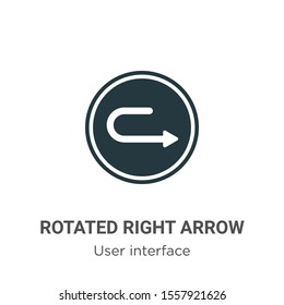 Rotated right arrow vector icon on white background. Flat vector rotated right arrow icon symbol sign from modern user interface collection for mobile concept and web apps design.
