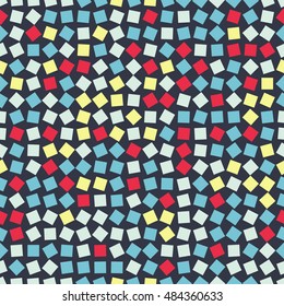 Rotated squares seamless colorful patterns. Abstract background.