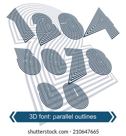 Rotated striped dimensional numbers, vector geometric numeration.