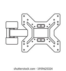 Rotated TV Wall Bracket black and white isolated object