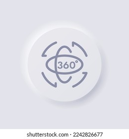 Rotating 360 degrees, icon, White Neumorphism soft UI Design for Web design, Application UI and more, Button, Vector.