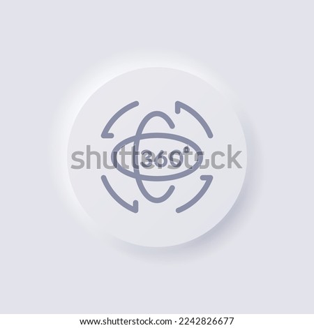 Rotating 360 degrees, icon, White Neumorphism soft UI Design for Web design, Application UI and more, Button, Vector.