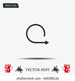 Rotating arrow in a circle web icon. vector design