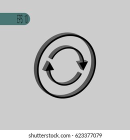 Rotating arrow icon 3D - vector illustration