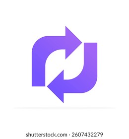 rotating arrow icon, flat colored vector. modern and minimalist design