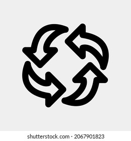 Rotating arrow icon vector illustration in line style, use for website mobile app presentation