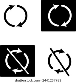 Rotating arrow icons set. Replaceable vector design.