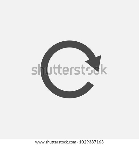 rotating arrow vector icon for 360 degrees clockwise 