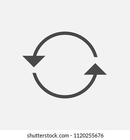 Rotating arrows anti clock wise vector icon for syncing and recycle icon eps10