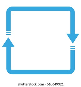 Rotating arrows blue border, vector