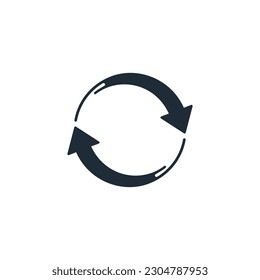 Rotating arrows  loop - renew, change, circular cycle. Vector  icon illustration  isolated on white background.