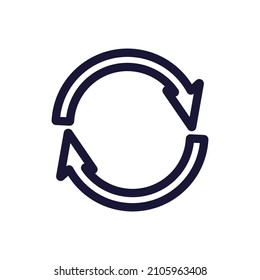 Rotating arrows. Recycling symbol. Vectors.
