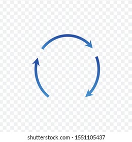 Rotating Arrows. Refresh, Reload, Recycle Sign. Stock Vector illustration isolated on white background.