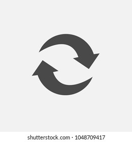 rotating arrows vector icon for cycle