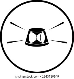 rotating beacon lights symbol in black color