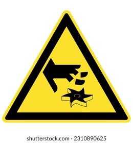 Rotating blade hazard sign and labels