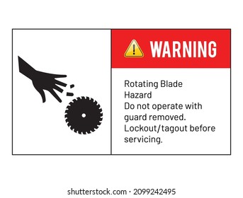 rotating blade hazard sign warning vector illustration