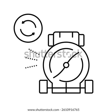 rotating blade of lawn mower line icon vector. rotating blade of lawn mower sign. isolated contour symbol black illustration