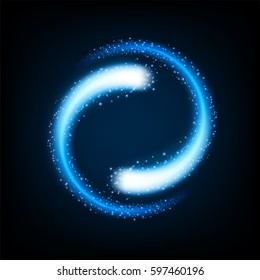 Rotating blue light shiny with sparkles, Suitable for product advertising, product design, and other. Vector Illustration