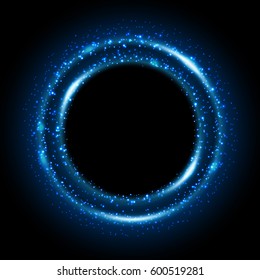 Rotating blue light shiny with sparkles, Suitable for product advertising, product design, and other. Vector illustration