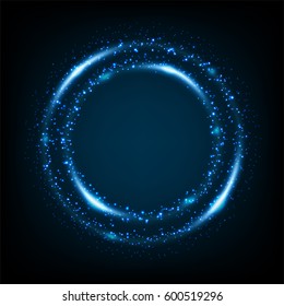 Rotating blue light shiny with sparkles, Suitable for product advertising, product design, and other. Vector illustration