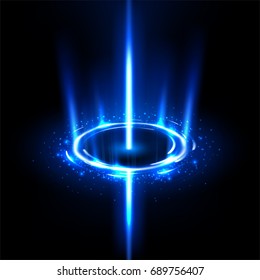 Rotating blue rays like a black hole with sparkles. Suitable for product advertising, product design, and other. Vector illustration