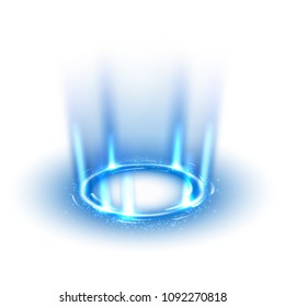 Rotating blue rays on white background. Suitable for product advertising, product design, and other. Vector illustration