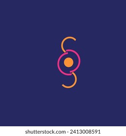 Rotating circles in pink and orange