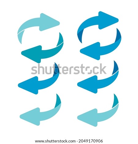 Rotating, circular, cyclic arrows. Recurrence sign. Flip over or turn arrow. Reverse sign