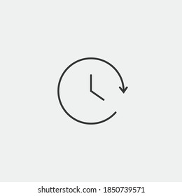 rotating clock vector icon time
