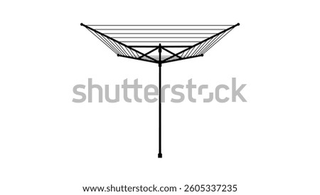 Rotating Clothes Dryer, black isolated silhouette