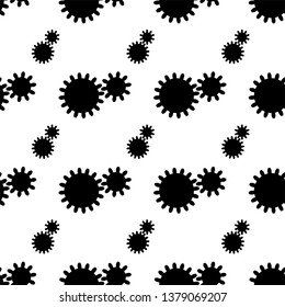 Rotating Cogwheel Gear Icon Design, Tweak / Configure Settings Seamless Pattern Vector Art Illustration