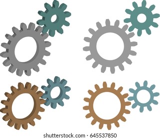 Rotating Cogwheel Gear Icon, Tweak / Configure Settings Vector Illustration