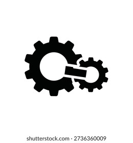Rotating cogwheel system sign, machine automation components