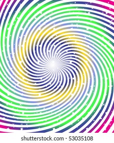 Rotating color radial rays