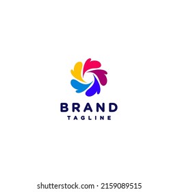 Rotating Colorful Heart Icon Logo Design
